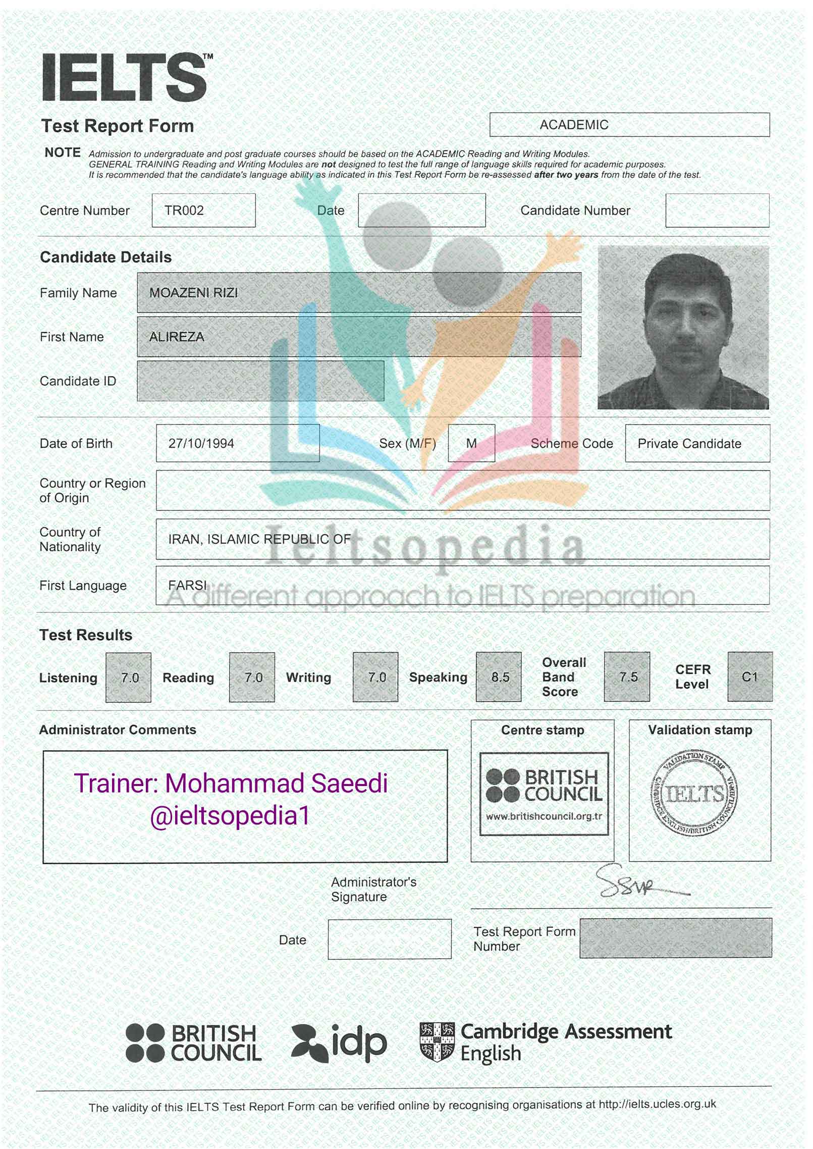  Alireza Moazeni Rizi